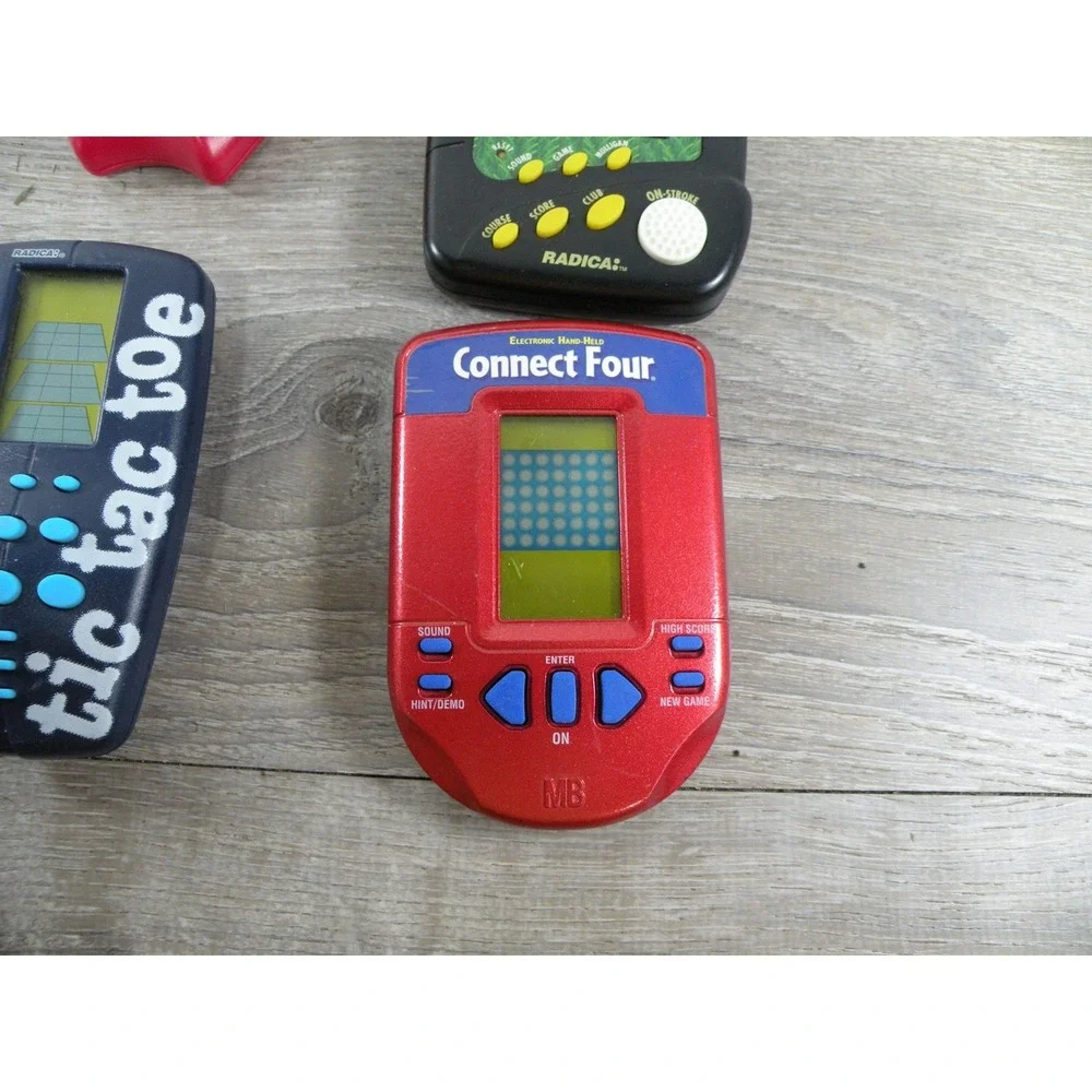 Vintage Electronic Handheld Games Lot: Tiger Jeopardy, Radica Poker, Golf, Tic